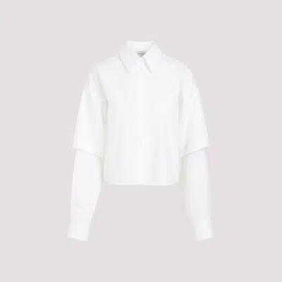 Shop Off-white Women's White Cotton Double Sleeve Shirt