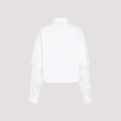Shop Off-white Women's White Cotton Double Sleeve Shirt