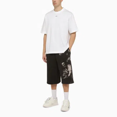 Shop Off-white Graphic Black Bermuda Shorts For Men