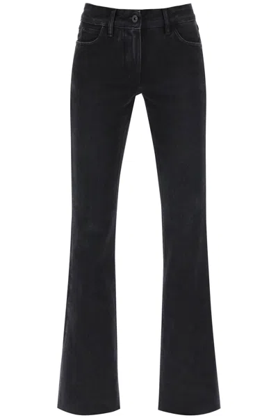 Shop Off-white Lived-in Black Bootcut Jeans For Women