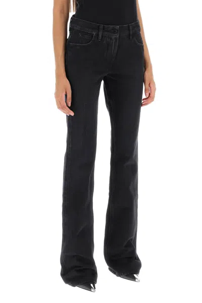 Shop Off-white Lived-in Black Bootcut Jeans For Women