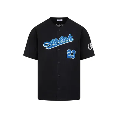 Shop Off-white Men's Black Baseball Cotton Shirt For Ss24