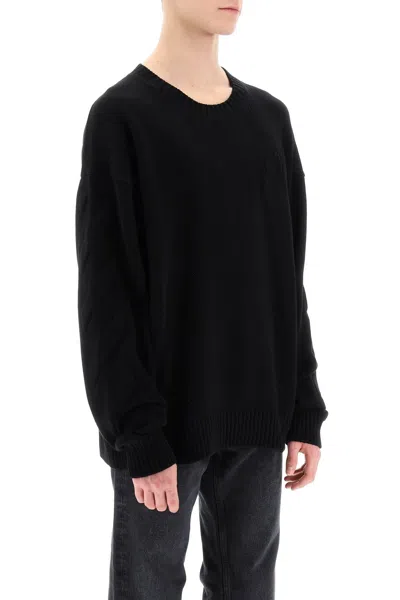Shop Off-white Men's Embossed Diagonal Motif Sweater In Black For Ss24