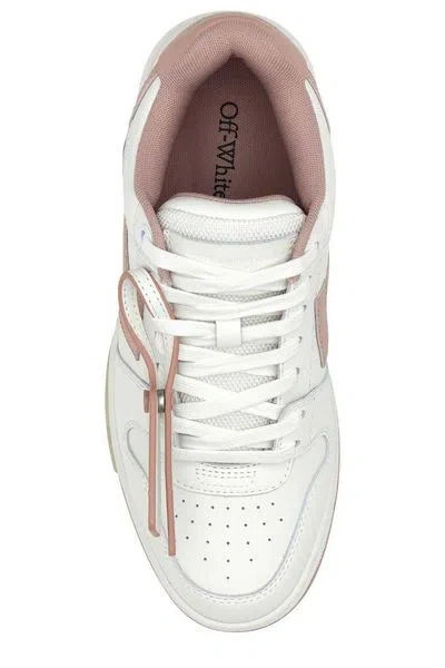 Shop Off-white Pink Low-top Sneakers With Color-block Design And Signature Accents
