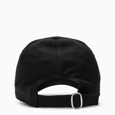 Shop Off-white Versatile Sporty Black Cotton Cap With Logo For Men