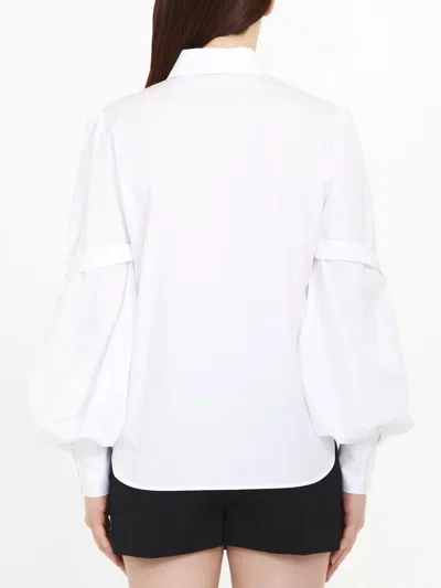 Shop Off-white White Cotton Poplin Shirt With Straps And Ow Embroidery