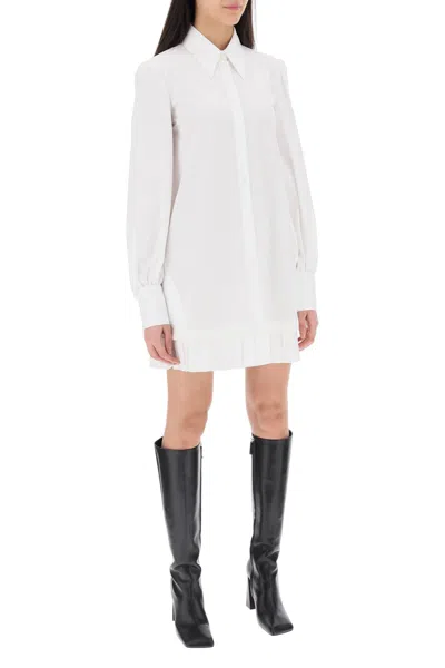 Shop Off-white White Pleated Shirt Dress For Women