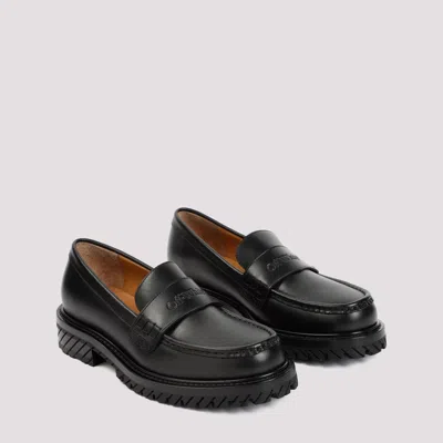 Shop Off-white Women's Black Leather Military Loafer For Ss24