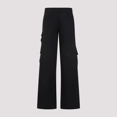 Shop Off-white Women's Black Wool Cargo Pants For Ss24