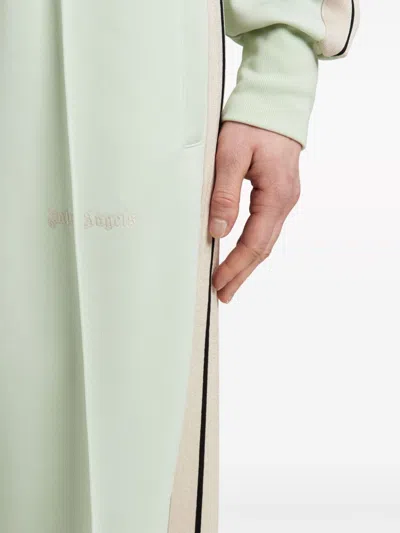 Shop Palm Angels Mint Green/off-white Side Stripe Loose Pants For Women