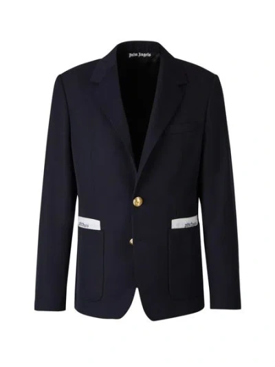 Shop Palm Angels Luxurious And Classic Olive Green Blazer For Men In Navy