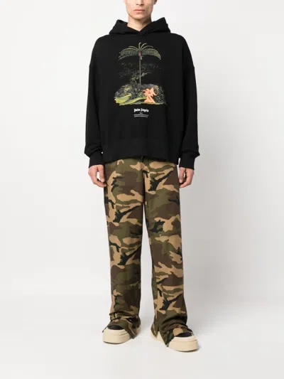 Shop Palm Angels Men's Black Enzo From The Tropics Hoodie