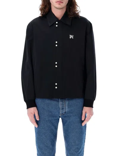 Shop Palm Angels Monogram Coach Jacket For Men In Black