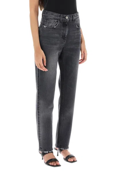 Shop Palm Angels Vintage Grey Straight Cut Denim Jeans For Women