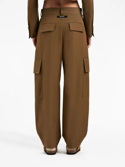 Shop Palm Angels Women's Brown And Black Cargo Pants For Fw23