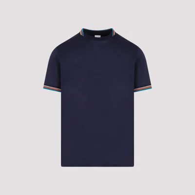 Shop Paul Smith Blue Cotton T-shirt For Men
