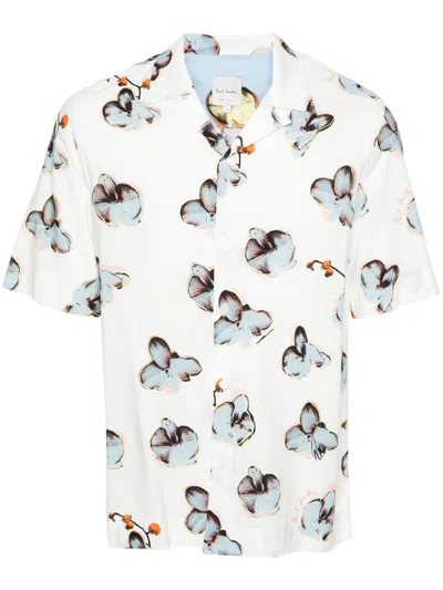 Shop Paul Smith Printed Regular Fit Shirt In White