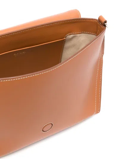 Shop Paul Smith Signature Striped Crossbody Handbag In Brown Multicolor Leather For Women In Multicolour