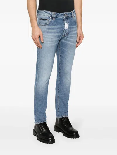 Shop Philipp Plein Mid-rise Skinny Jeans In Blue