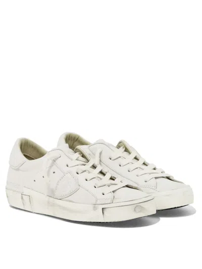 Shop Philippe Model Paris White Leather Sneakers For Women