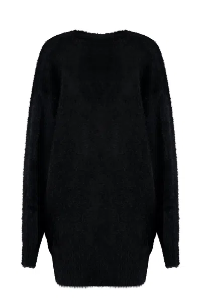 Shop Philosophy Di Lorenzo Serafini Black Embellished Button Maxi-cardigan