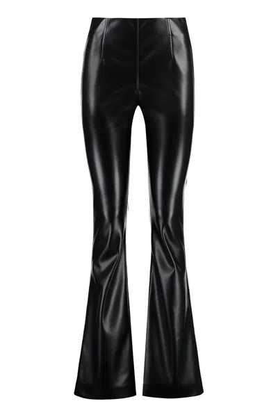 Shop Philosophy Di Lorenzo Serafini Black Faux Leather Trousers For Women