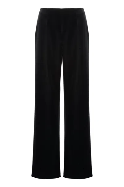 Shop Philosophy Di Lorenzo Serafini Black Flared Velvet Trousers For Women