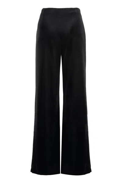 Shop Philosophy Di Lorenzo Serafini Black Flared Velvet Trousers For Women