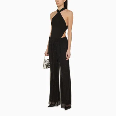 Shop Philosophy Di Lorenzo Serafini Elegant Black Tulle Trousers For Women With Rhinestone Decoration