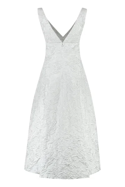 Shop Philosophy Di Lorenzo Serafini Silver Floral Midi Dress For Women