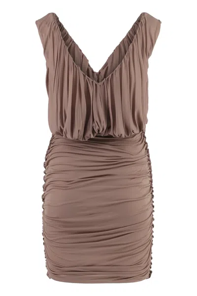 Saint Laurent Woman Short Dress Light Brown Size 6 Cupro In Pink