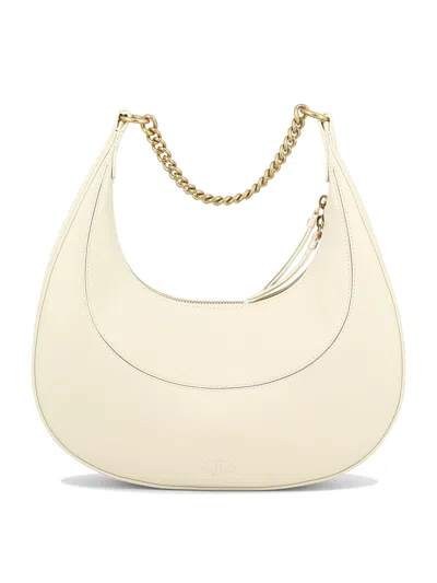 Shop Pinko "brioche Hobo Handbag" Shoulder Handbag In White