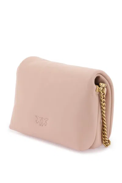 Shop Pinko Love Click Baby Puff Leather Handbag In Pink