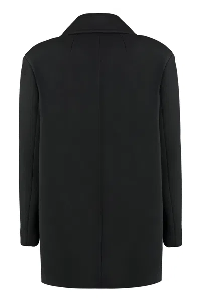 Shop Pinko Modern Women's Double-breasted Wool Jacket For Fw23 In Black
