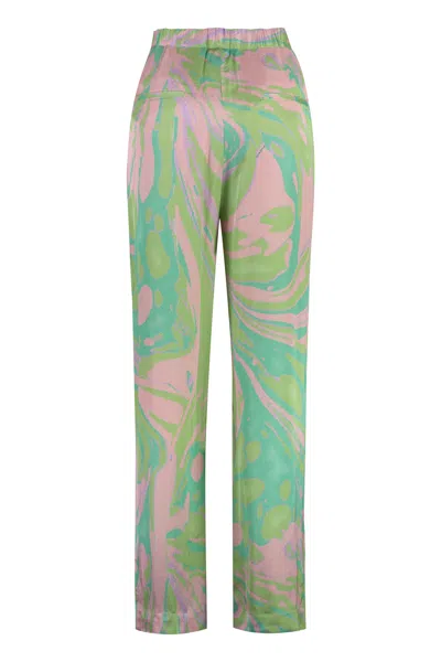 Shop Pinko Multicolor High-waist Wide-leg Trousers For Women