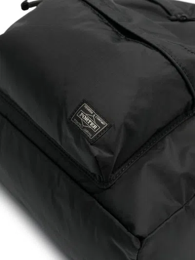 Shop Porter Black Ripstop Texture Men's Backpack With Multiple Compartments And Logo Patch