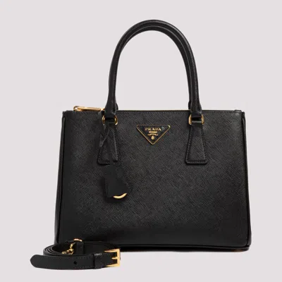 Shop Prada Elegant Black Leather Top-handle Handbag For Women