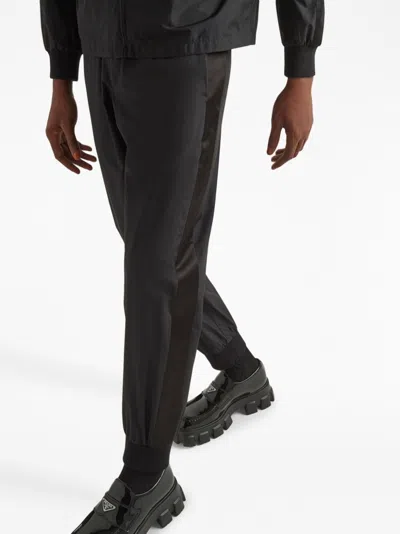 Shop Prada Luxurious Black Silk Trousers For Men