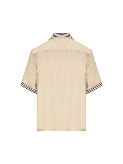 Shop Prada Luxurious Corda Silk Shirt For Men In Beige