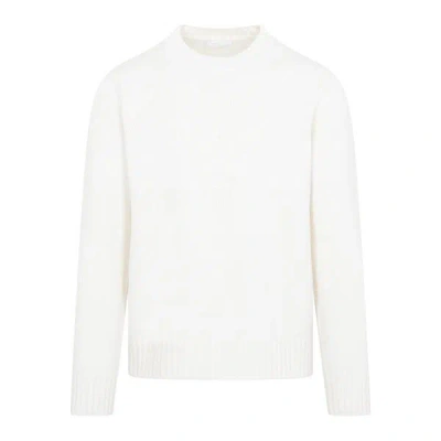 Shop Prada Luxurious Ribbed Wool Sweater For The Modern Day Fashionista In White
