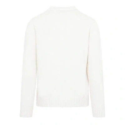 Shop Prada Luxurious Ribbed Wool Sweater For The Modern Day Fashionista In White
