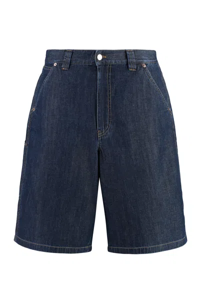 Shop Prada Men's Blue Denim Shorts For Ss24