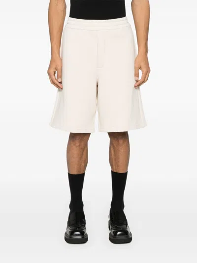 Shop Prada Men's Cotton Bermuda Shorts In Beige