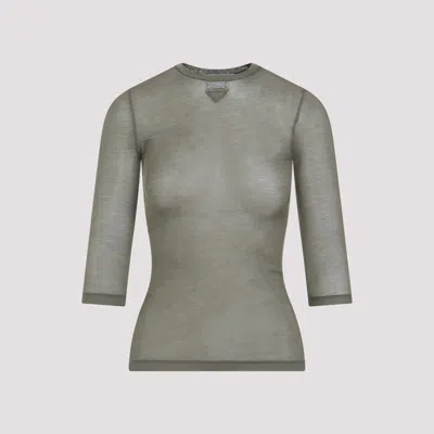Shop Prada Women's Green Silk Top For Ss24 Collection