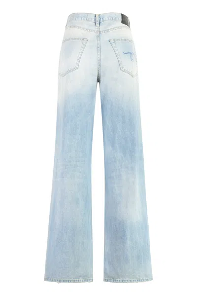 Shop R13 Copper Metal Wide-leg Jeans For Women In Denim