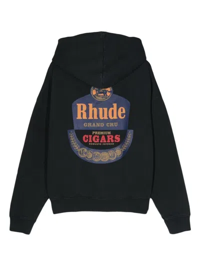 Shop Rhude Black Cotton Grand Cru Hoodie For Men From Ss24 Collection In Vtgblack