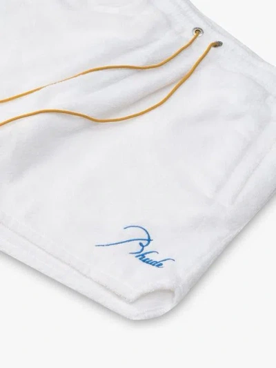 Shop Rhude Ss24 Men's White Towel Shorts