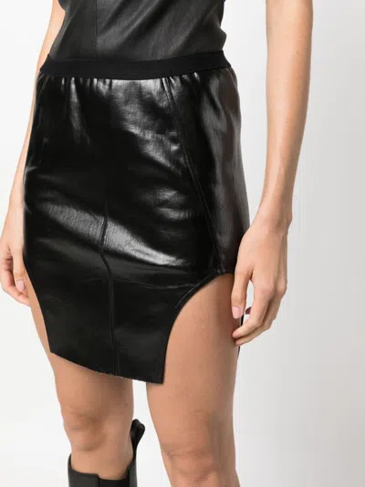 Shop Rick Owens Black Diana Denim Mini Skirt