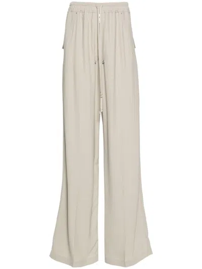 Shop Rick Owens Elegant Pearl Grey Wide-leg Trousers For Women In White