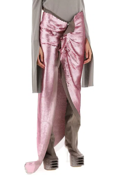 Shop Rick Owens Festive Silk Skirt In Pink And Purple For Women